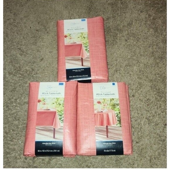 Tablecloth by Mainstay color Coral 60in X 84in - Picture 3 of 3